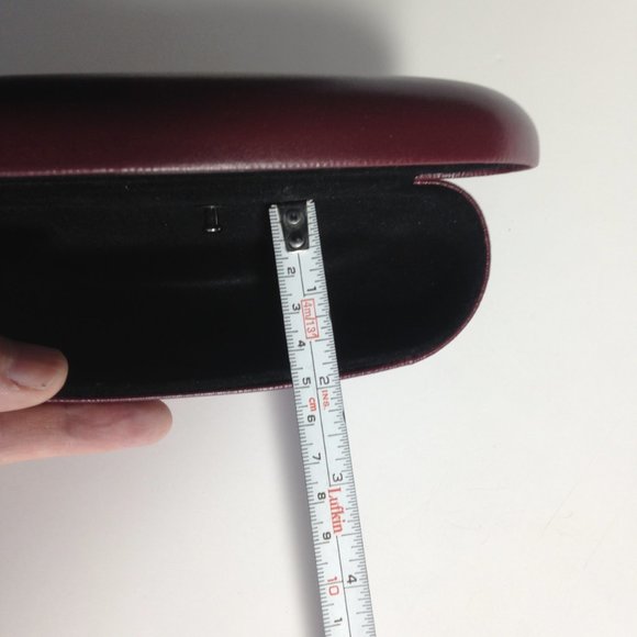 Davidoff maroon Glasses Case empty for sunglasses eyeglasses DEEP with knob/hook - Picture 9 of 10